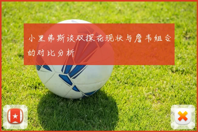 小里弗斯谈双探花现状与詹韦组合的对比分析